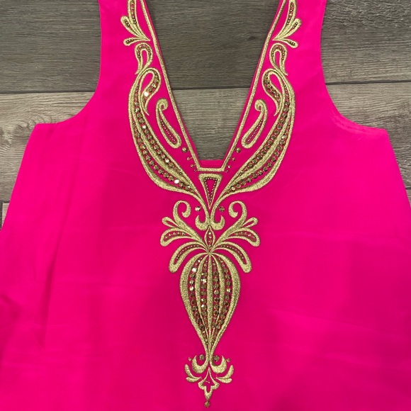 Lilly Pulitzer Hot Pink Owen Silk Dress Size XXS - Picture 3 of 8